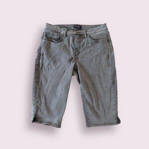 NYDJ Gray Stretch Denim Bermuda Shorts Size 4 Petite